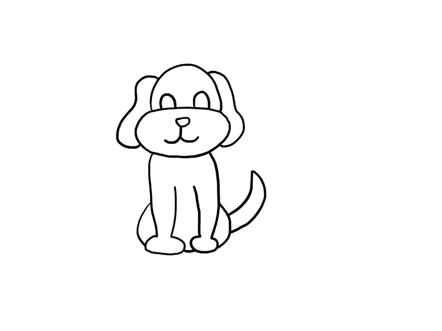 A Dog Drawing On A White Background