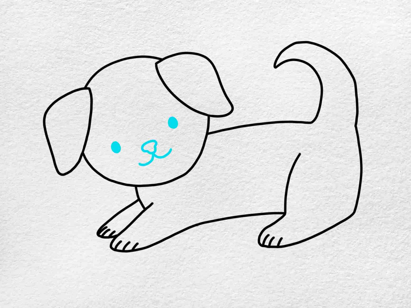 A Drawing Of A Dog With Blue Eyes