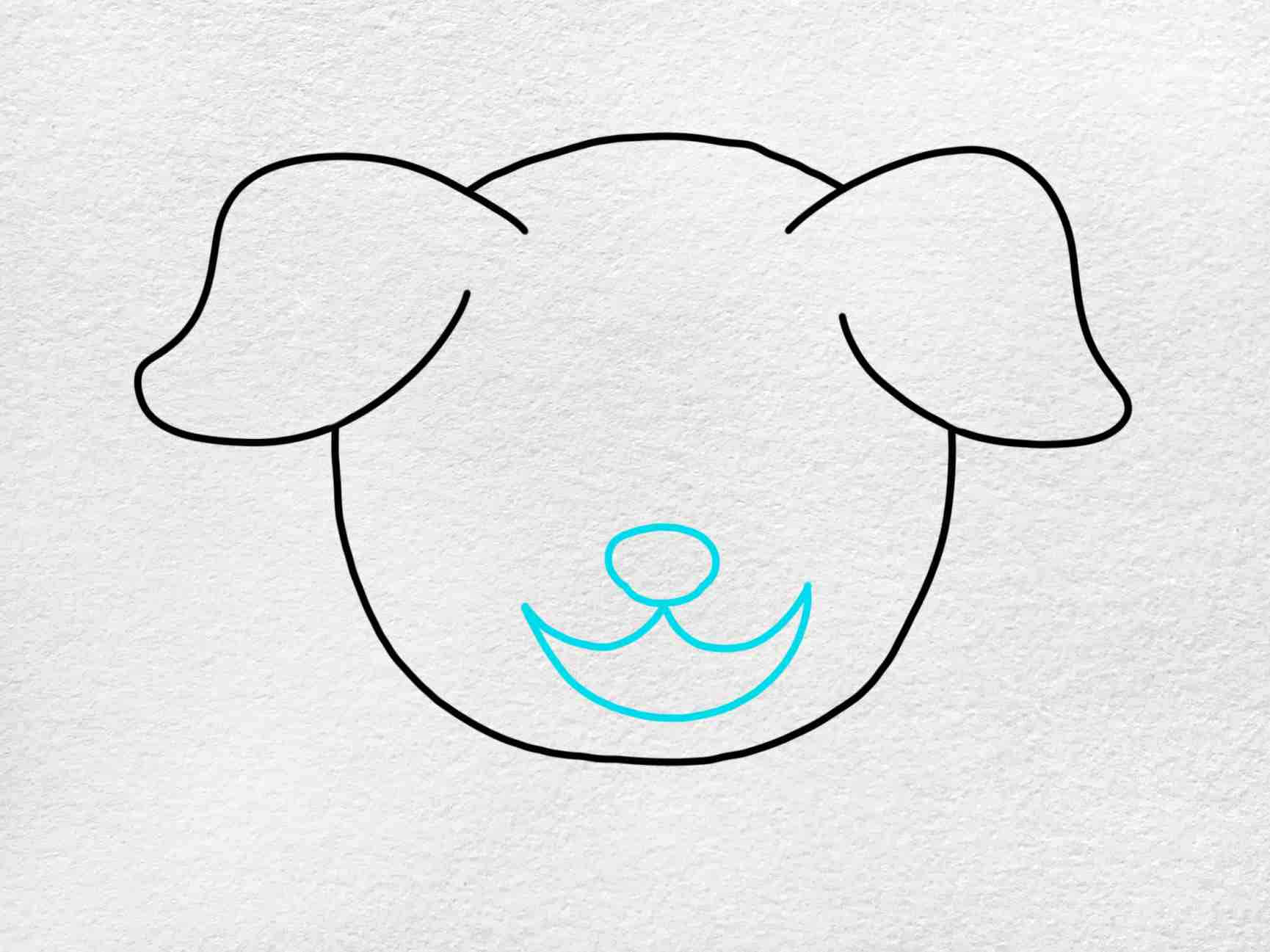 Simple cartoon dog face drawing Stock Vector | Adobe Stock