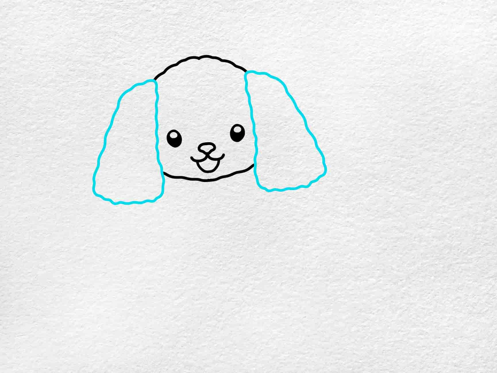 A Drawing Of A Poodle With Blue Eyes
