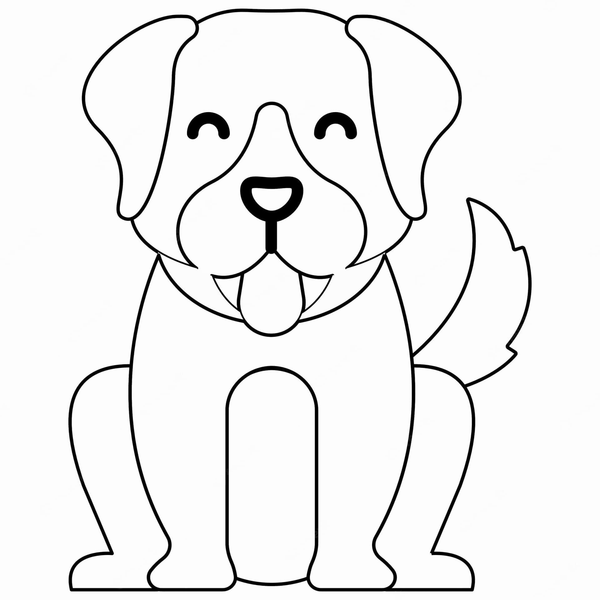 A Dog Coloring Page With A Tongue Sticking Out