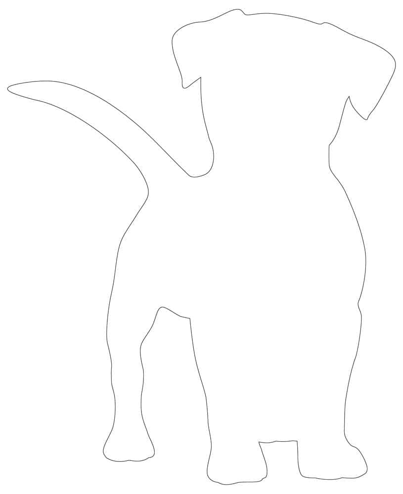 A Silhouette Of A Dog Standing On A White Background