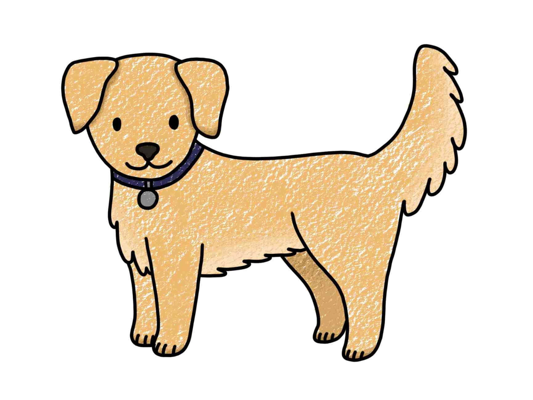 A Cartoon Dog With A Collar And A Collar