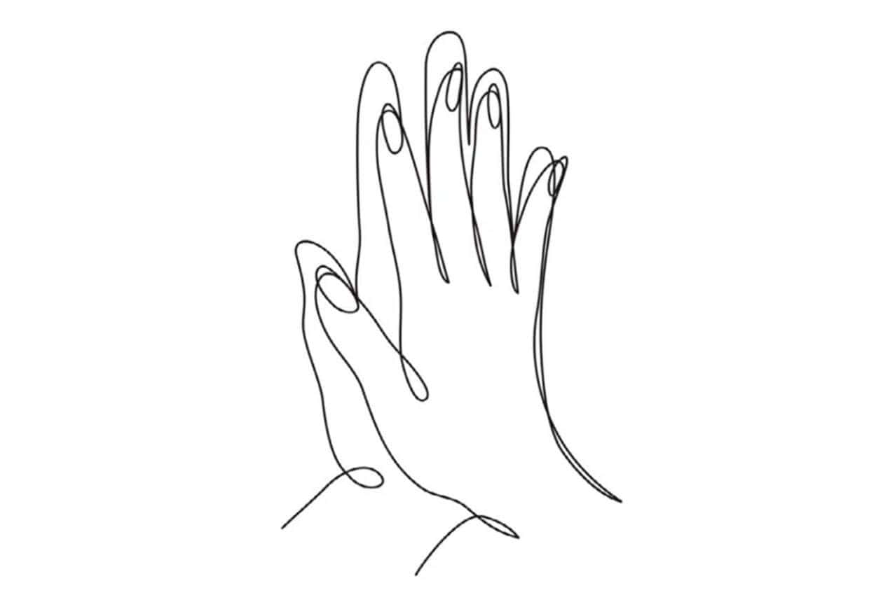 Desenhode Mãos Em Linha Para Papel De Parede De Computador Ou Celular.