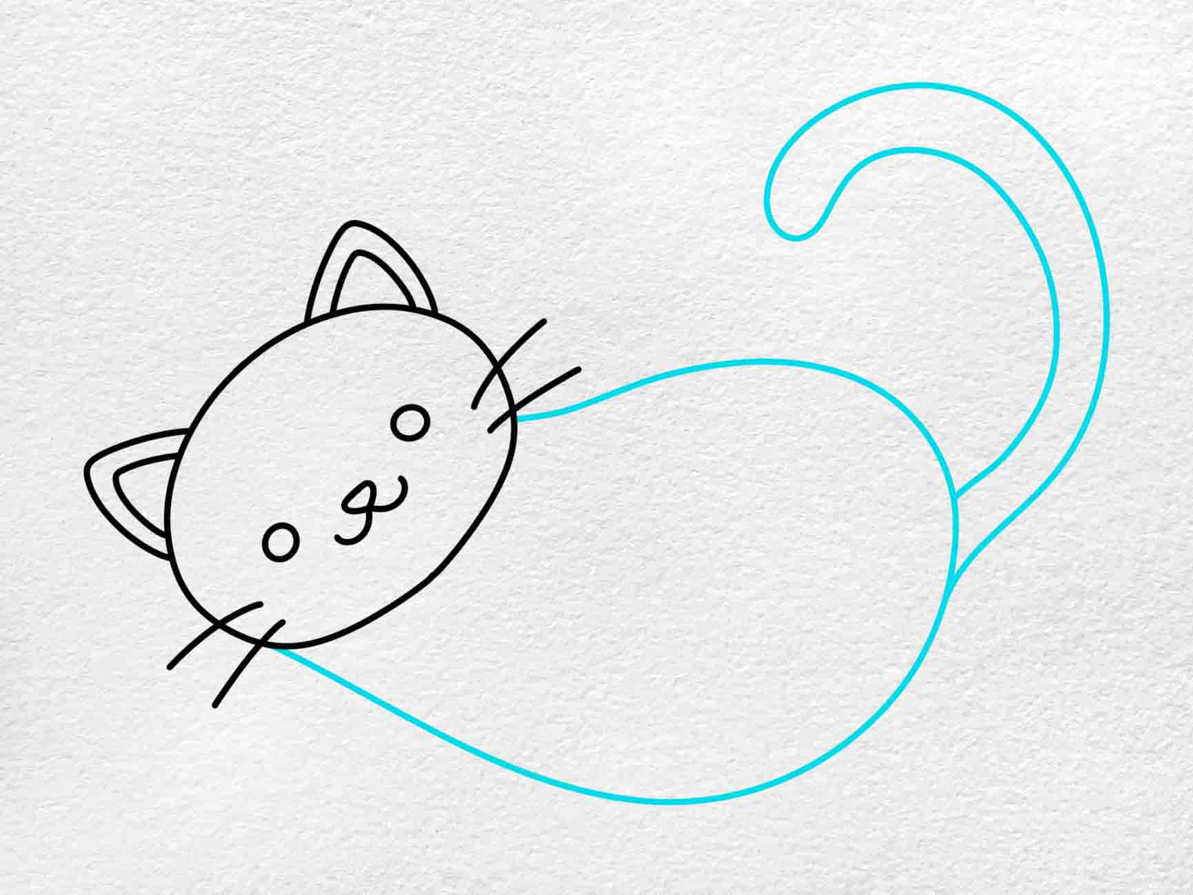 How to draw a cat face and silhouette with easy step by step tutorials