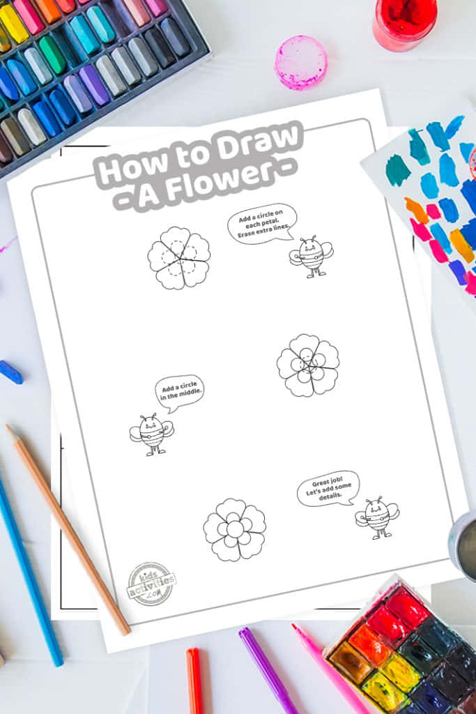 Flower Easy Drawing Watercolor Activity Picture