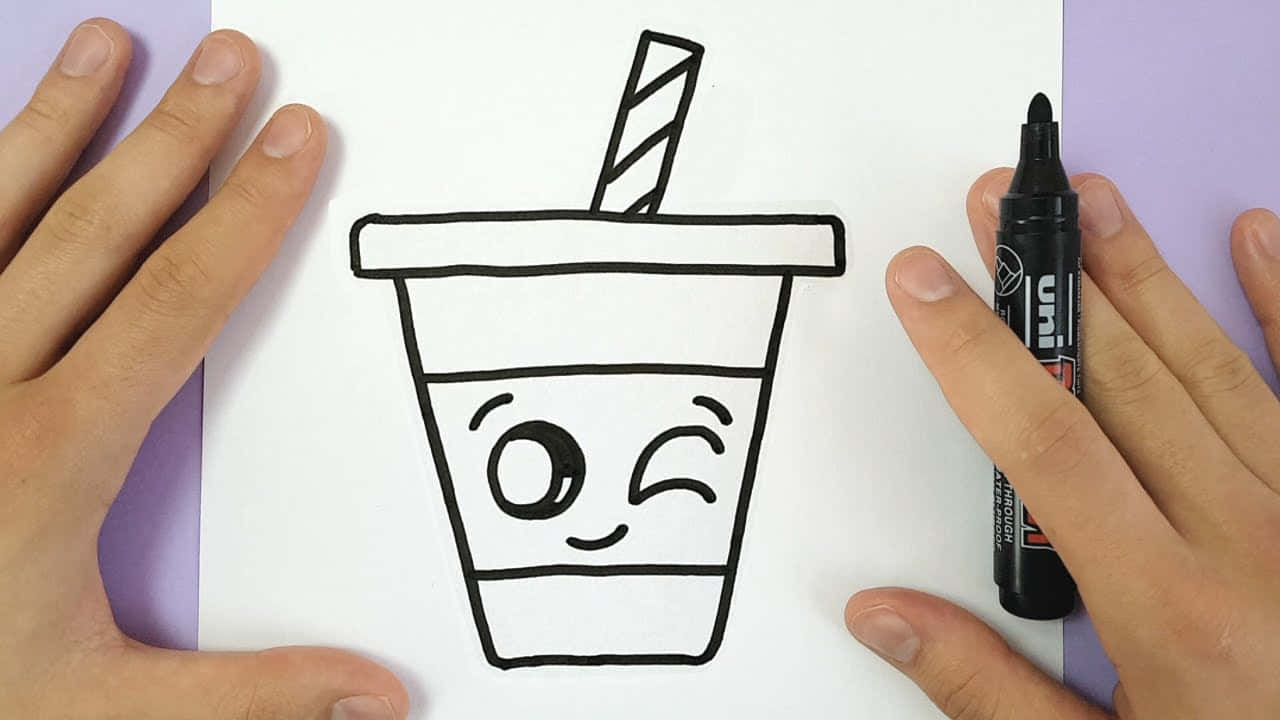 Boba Milk Tea Easy Drawing Activity Picture