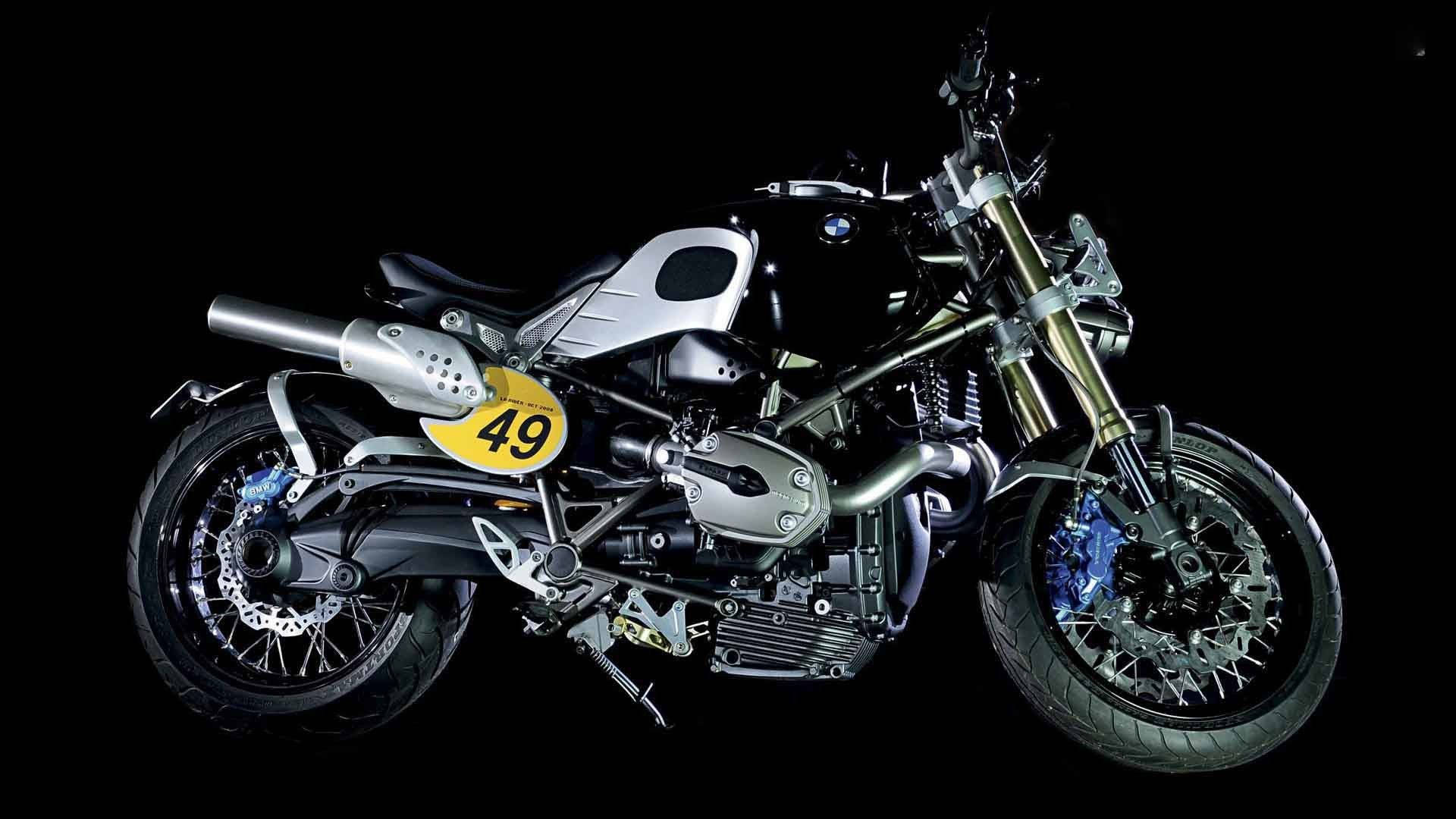 Let Ride! Stor sort motorcykel Wallpaper