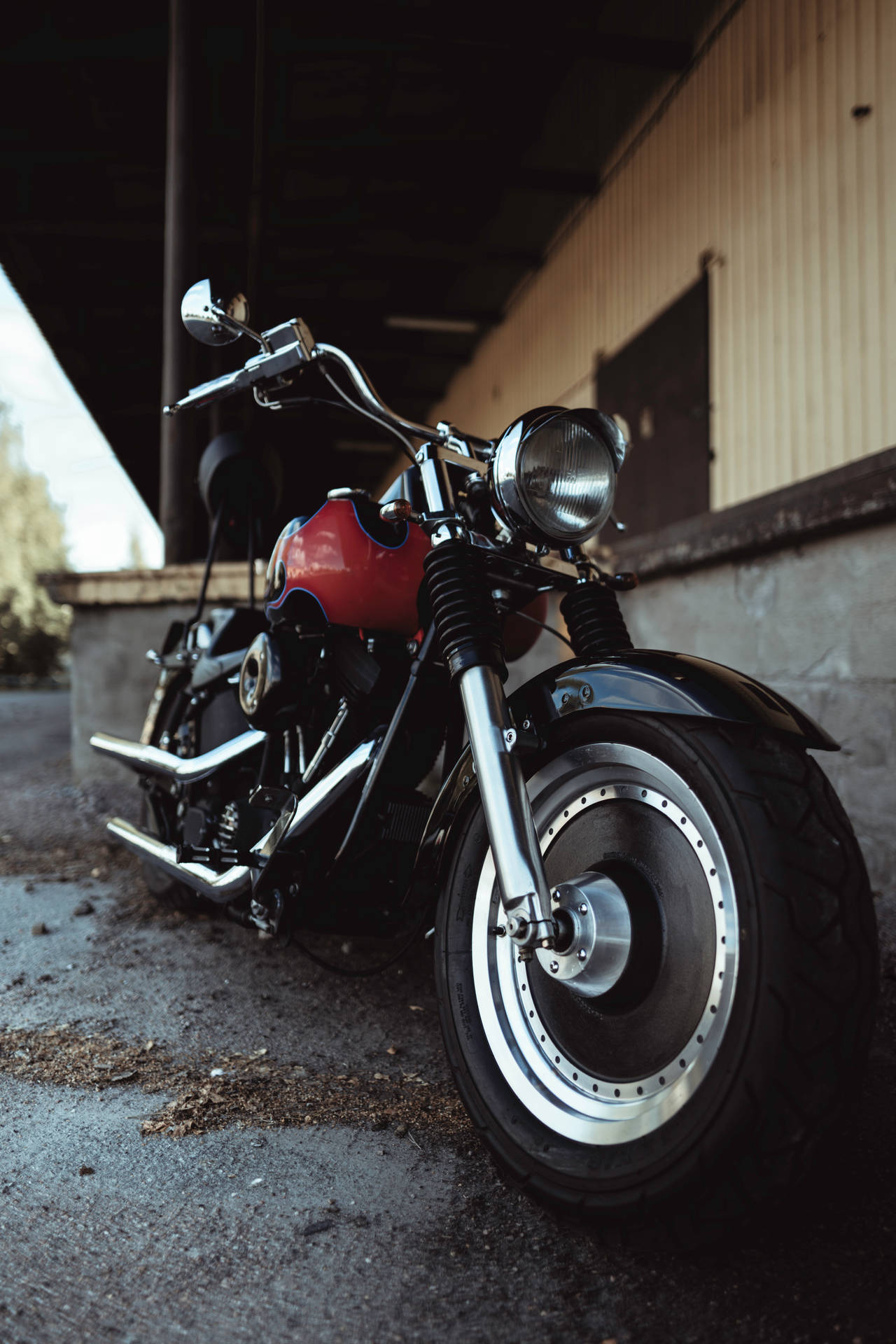Fondode Pantalla De Easy Rider En Rojo Y Negro Para Motocicleta. Fondo de pantalla
