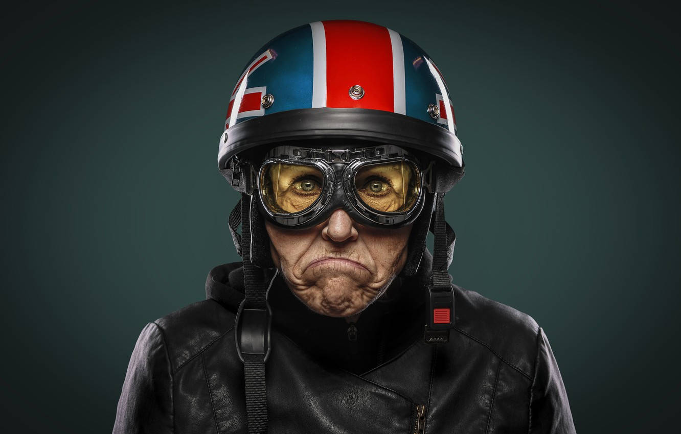 Easy Rider With Helmet And Glasses Wallpaper