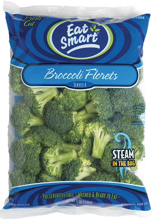 Eat Smart Broccoli Florets Packaging PNG