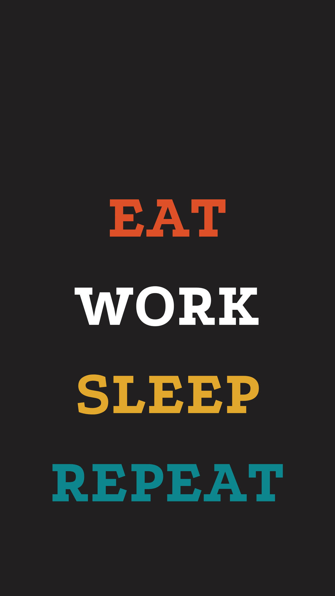 Comer,trabajar, Dormir, Repetir. Fondo de pantalla