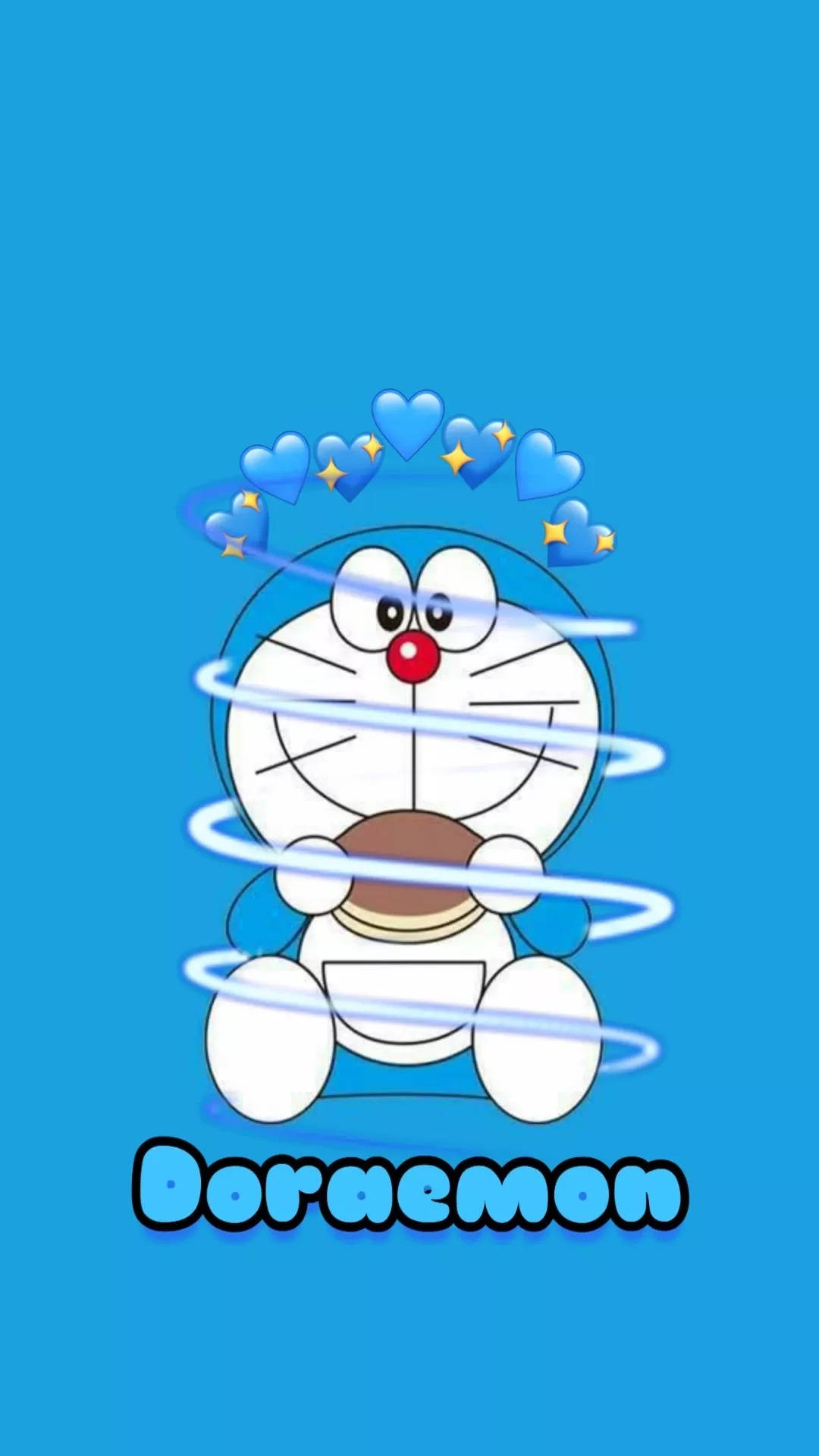Download Eating Doraemon Iphone Graphic Art Wallpaper 