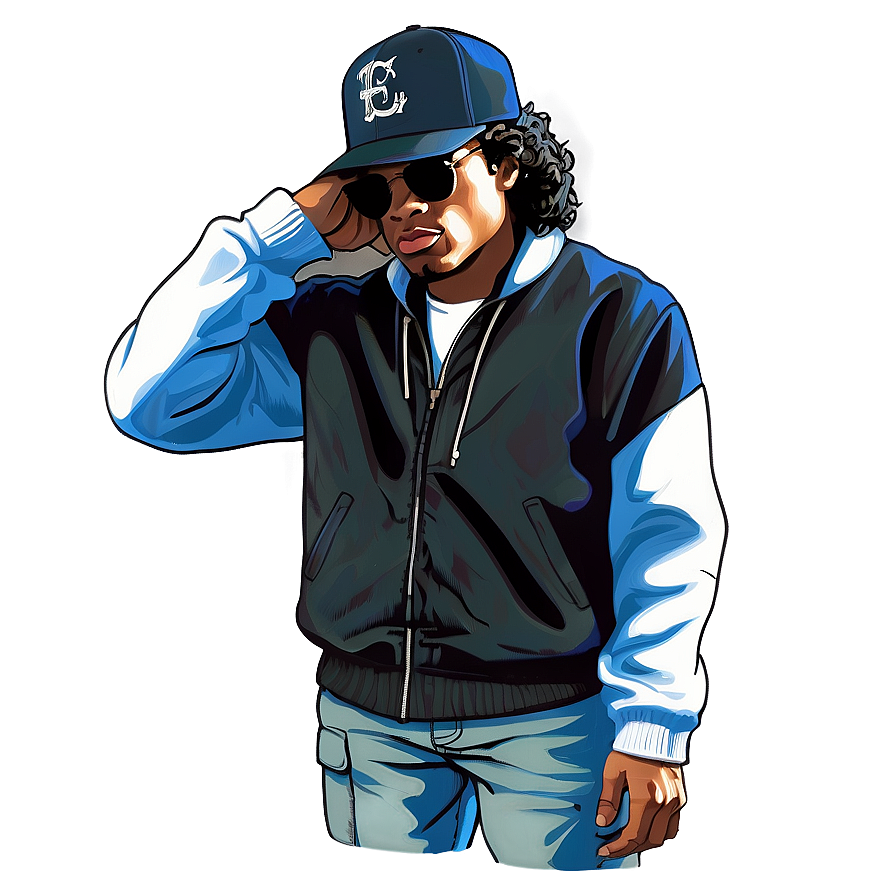 Eazy E Vintage Style Png 06252024 PNG