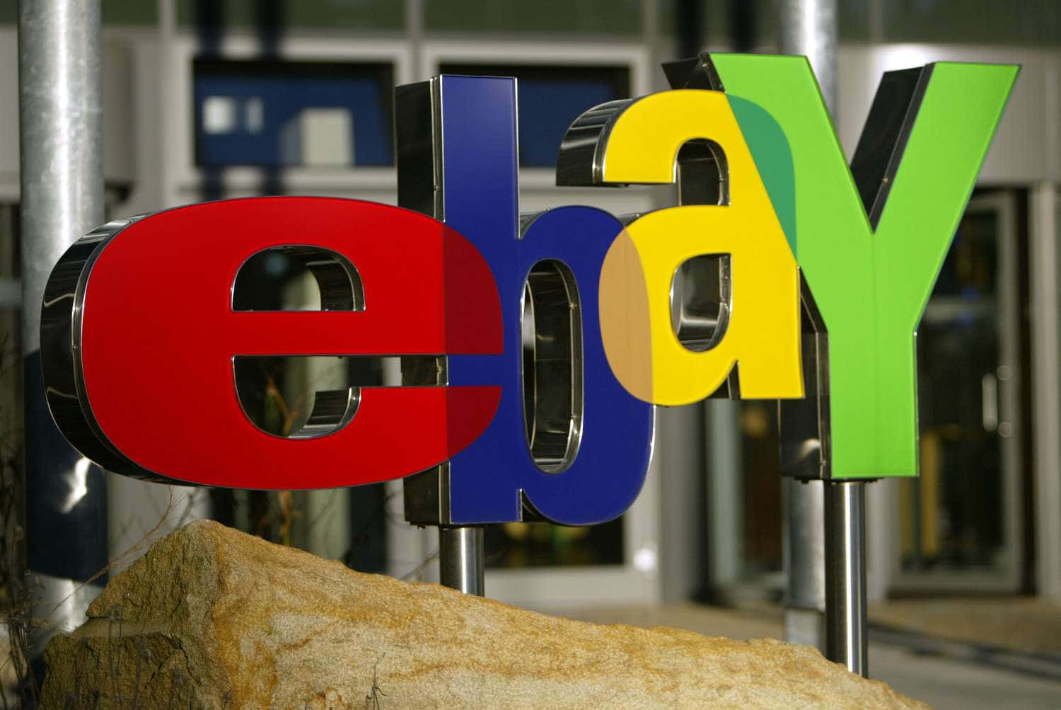 Ebay's Logo Is Seen In Front Of A Building