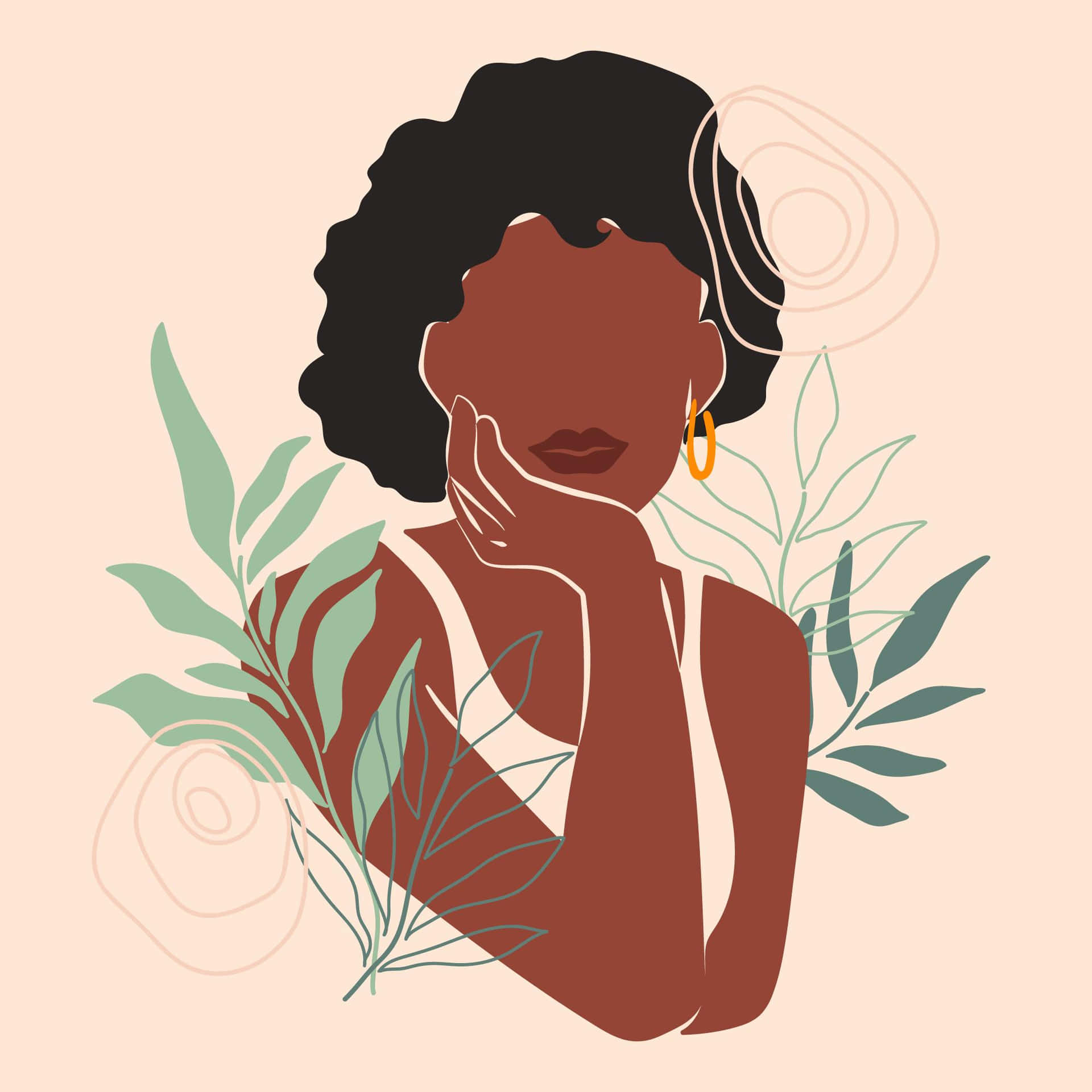 Ebony Beauty Illustration Wallpaper