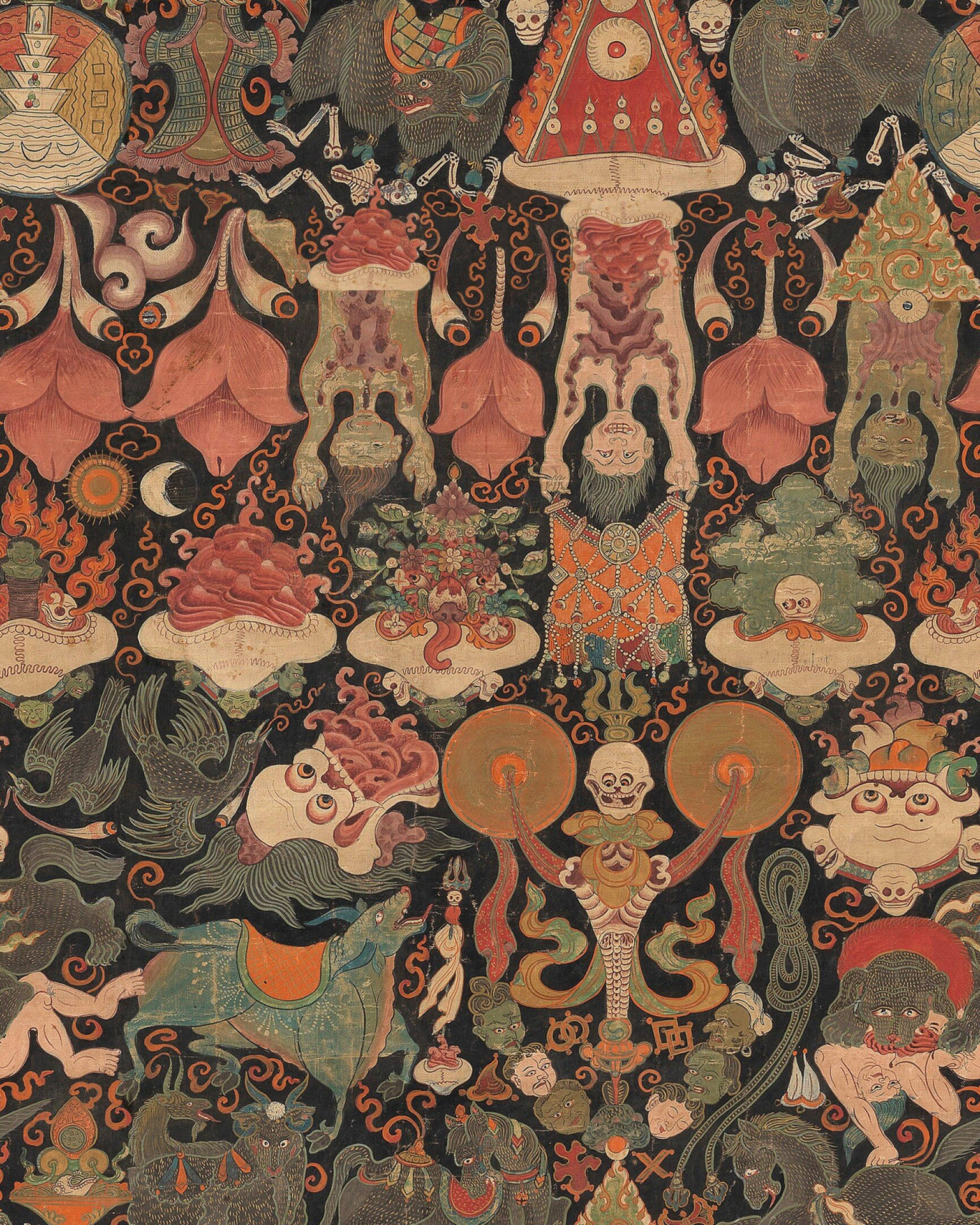 Eccentric Oriental Religious Art Wallpaper