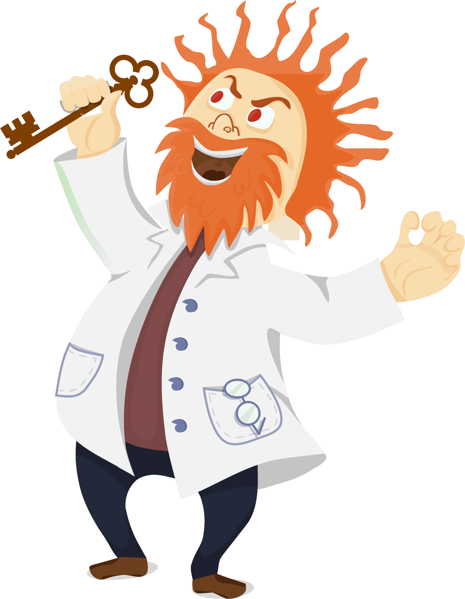 Eccentric Scientist Cartoon PNG