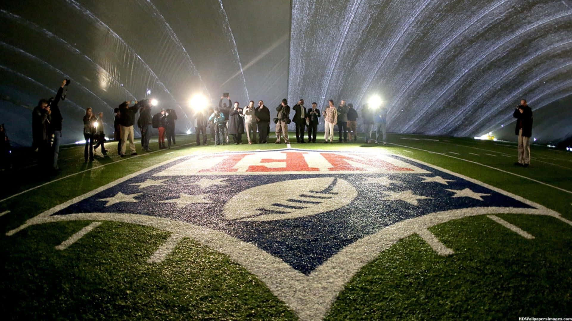 Eccitazioneper Il Super Bowl Con Luci Dello Stadio E Un Pubblico Affollato