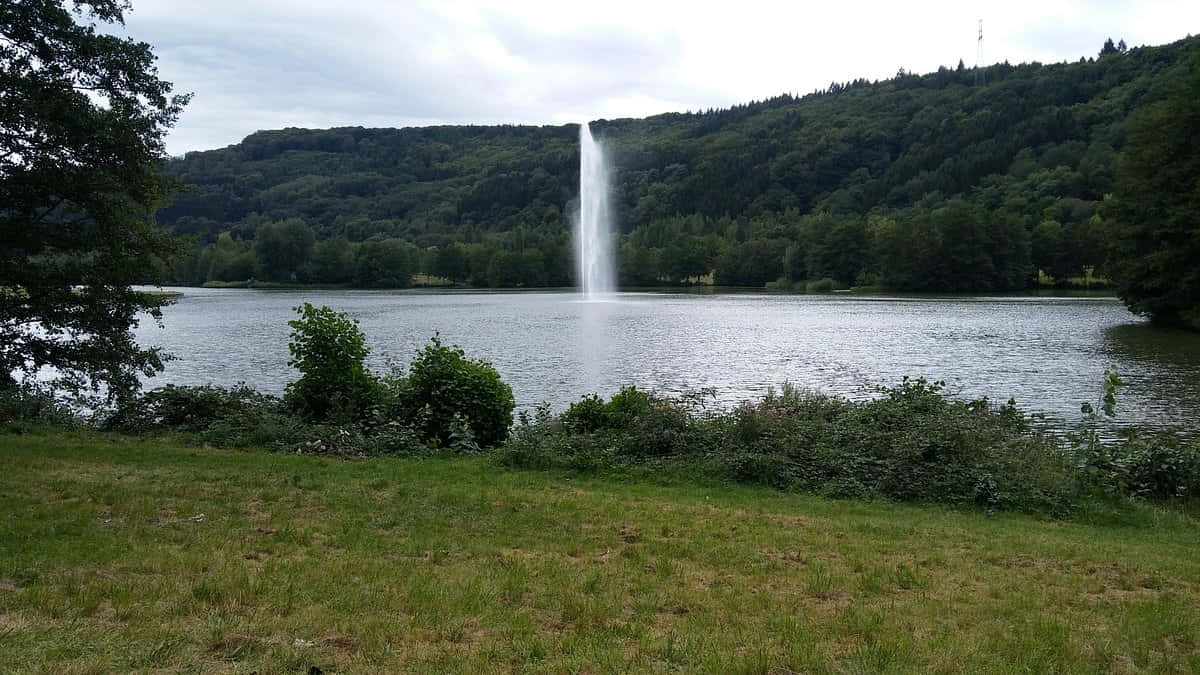 Echternach Innsjø Fontene Utsikt Bakgrunnsbildet