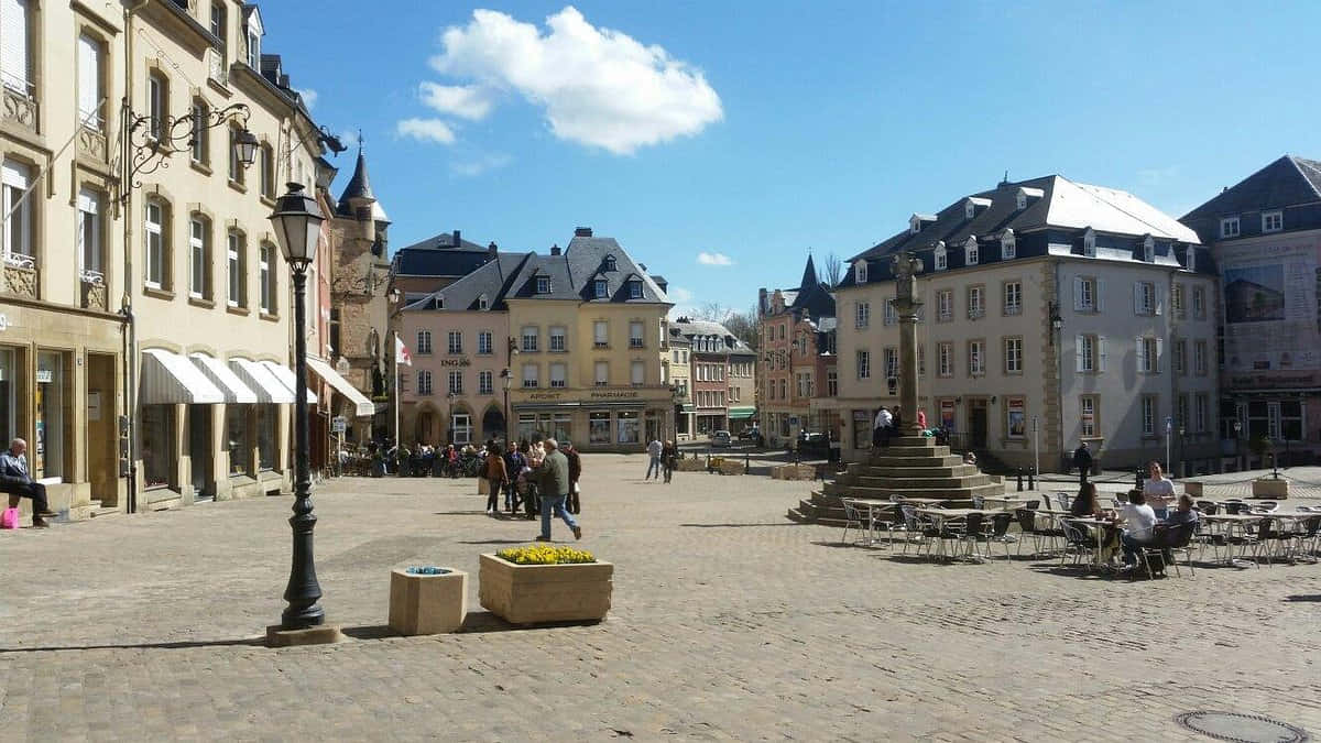 Echternach Markedsplass Luxembourg Bakgrunnsbildet