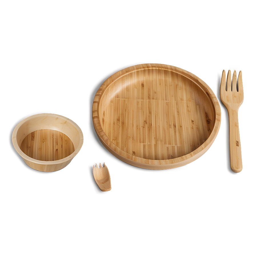 Eco-friendly Bamboo Plates Png Qvv9 PNG