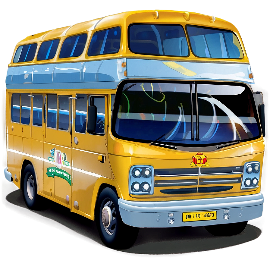 Eco-friendly Cartoon Bus Png 5 PNG