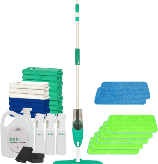 Eco Friendly Cleaning Products Set PNG