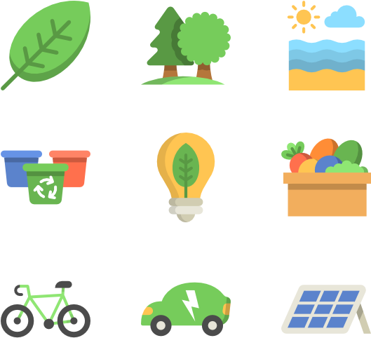 Eco Friendly Icons Set PNG