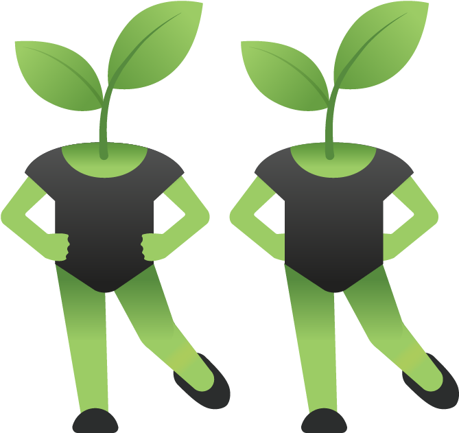 Eco Friendly Twin Characters Illustration PNG