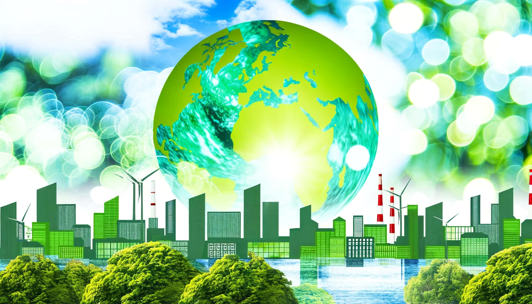 Eco Friendly Urban Future Wallpaper