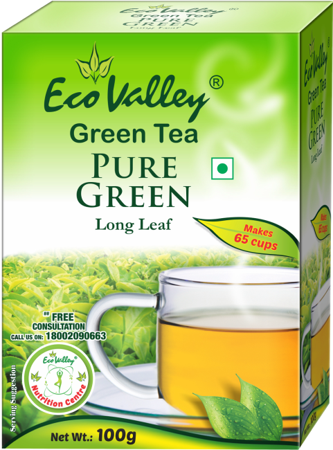 Eco Valley Pure Green Tea Box PNG