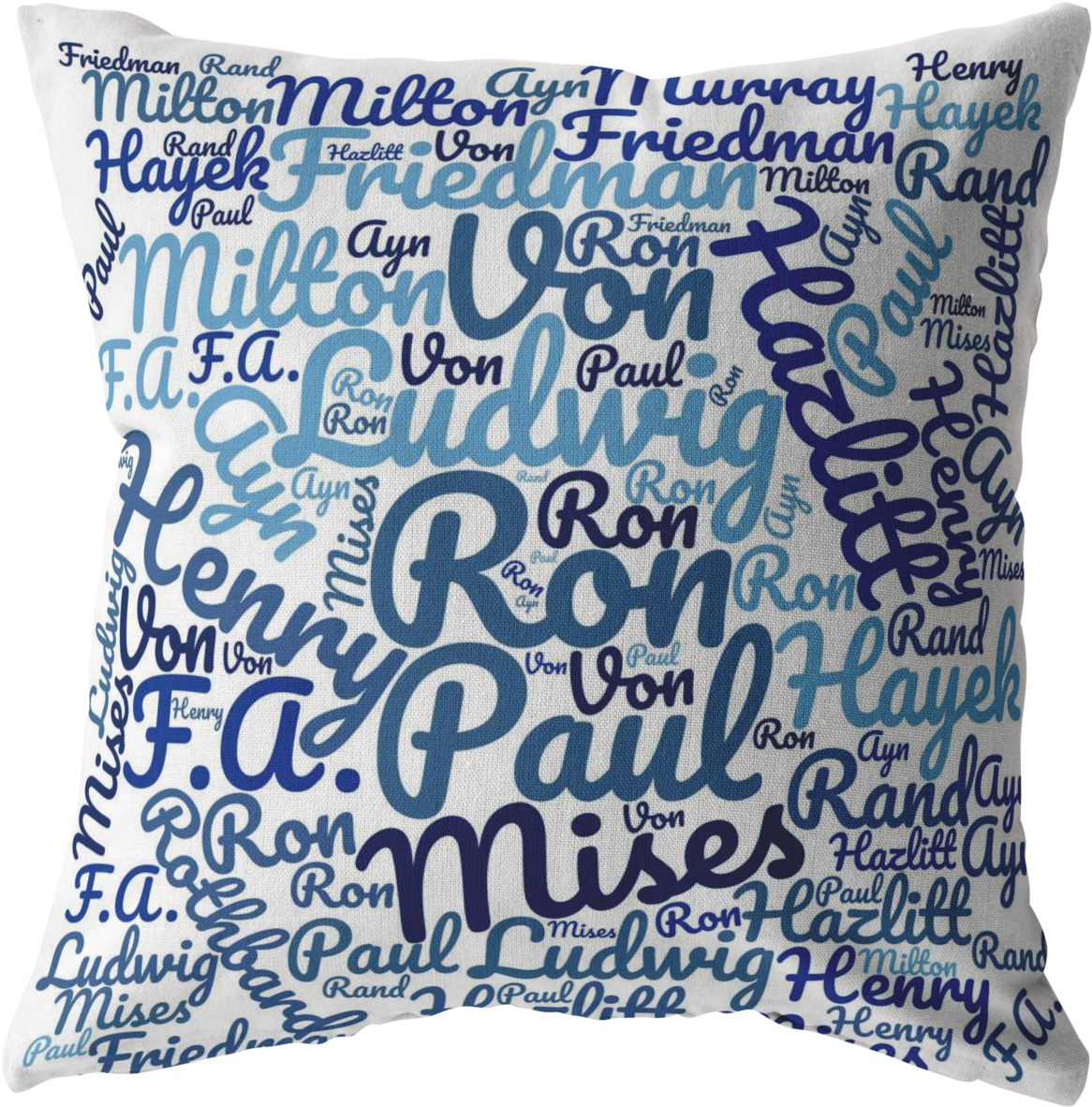 Economist Names Pattern Pillow PNG