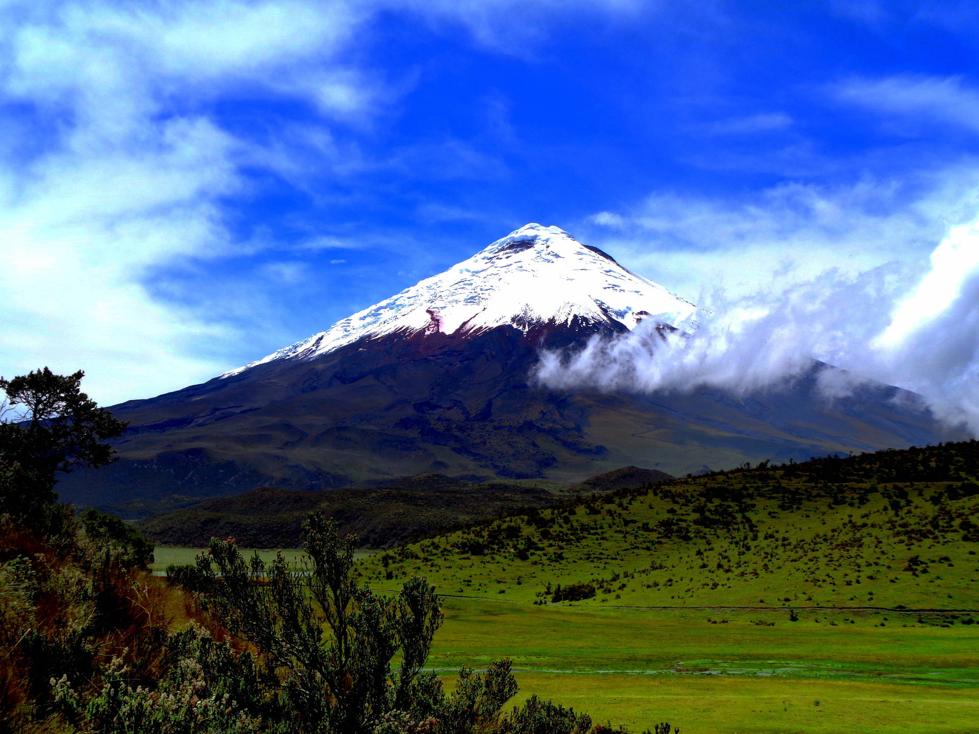Ecuador Stratovulcano Cotopaxi Sfondo
