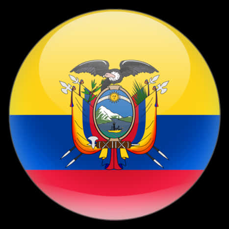 Ecuadorian Coatof Armson Flag PNG