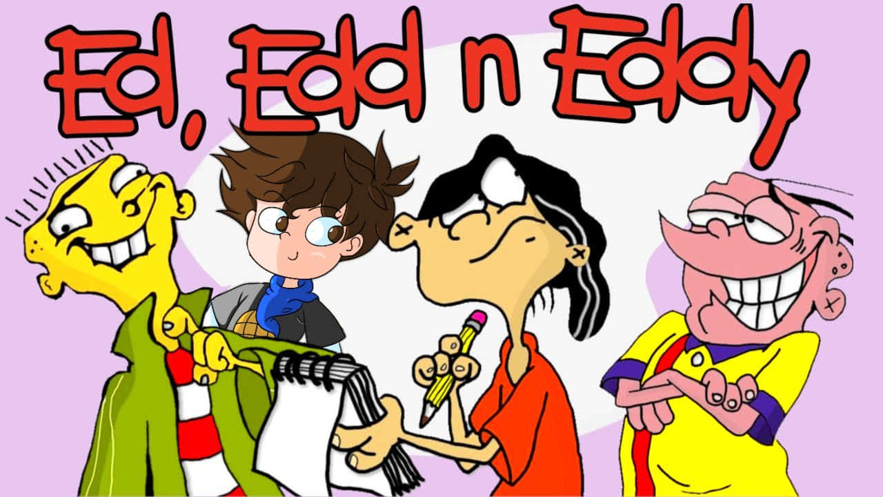 Ed, Edd N Eddy With A Young Boy Wallpaper