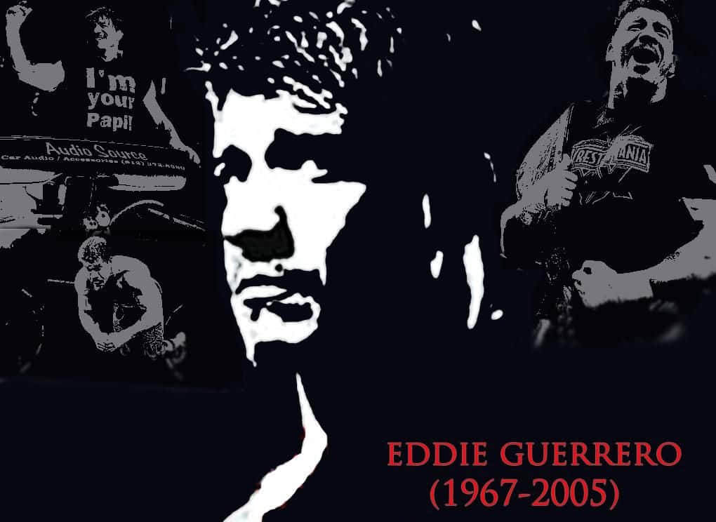 Caption: Eddie Guerrero - A Wrestling Legend in Black and White Wallpaper