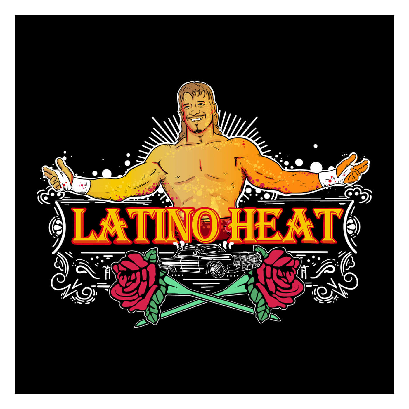 Eddieguerrero Latino Heat Und Rosen Fanart Wallpaper