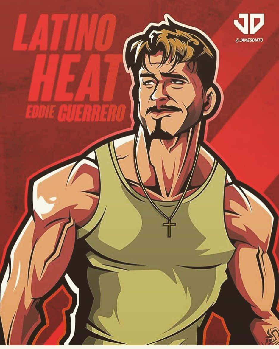 Desenhode Eddie Guerrero Latino Heat Fanart Para Fundo De Tela De Computador Ou Celular. Papel de Parede