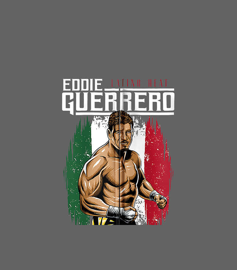Dibujofanart De Eddie Guerrero Con La Bandera Mexicana. Fondo de pantalla