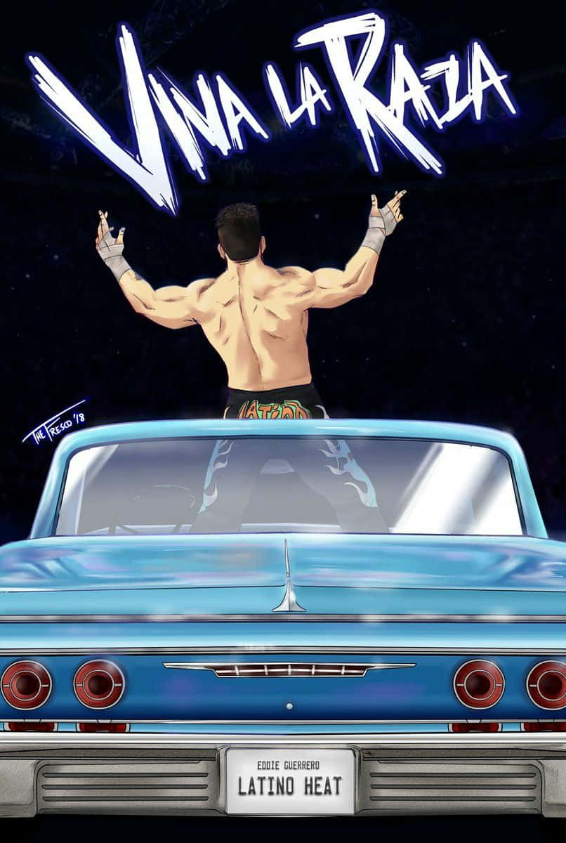 Eddie Guerrero Viva La Raza Fanart Drawing Car Wallpaper