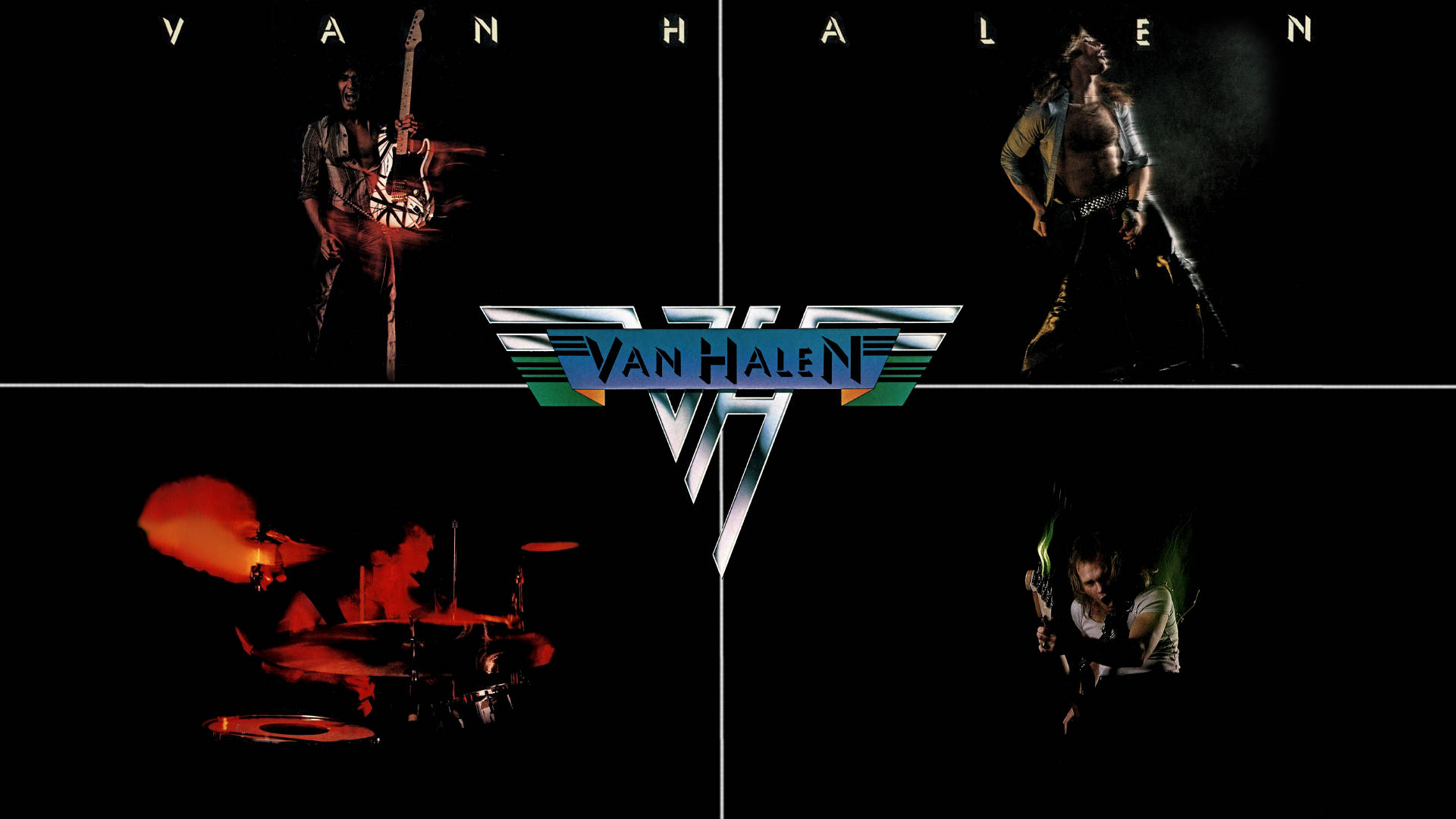 Eddie Van Halen Band Collage Background
