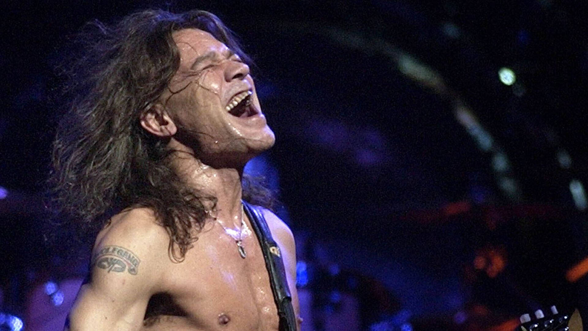 Eddie Van Halen Open Mouth Background