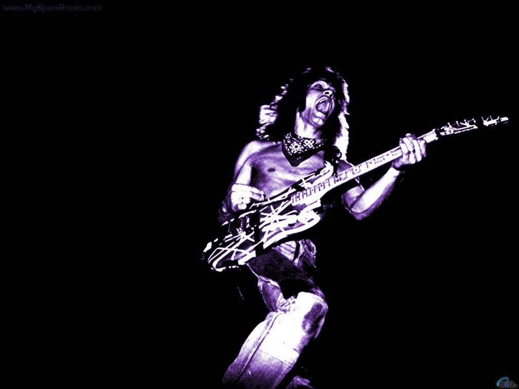 Eddie Van Halen Purple Lights Background
