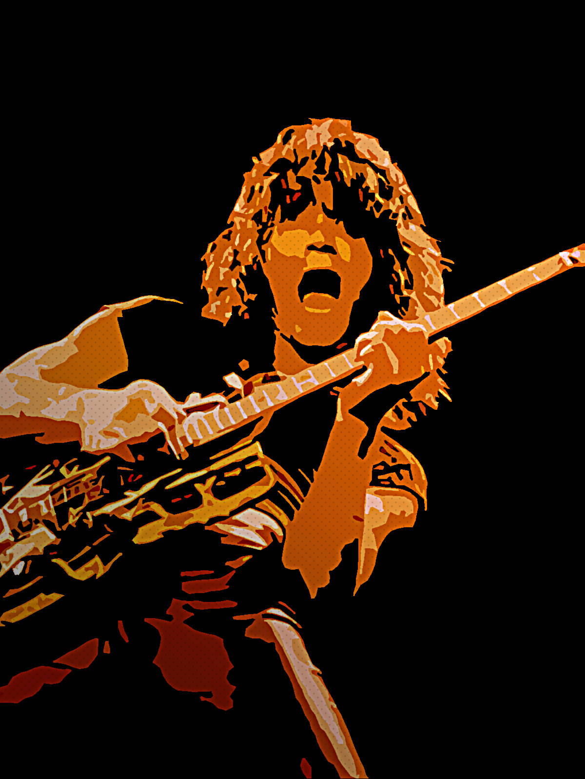 Eddie Van Halen Rock Band Creative Retro Wallpaper