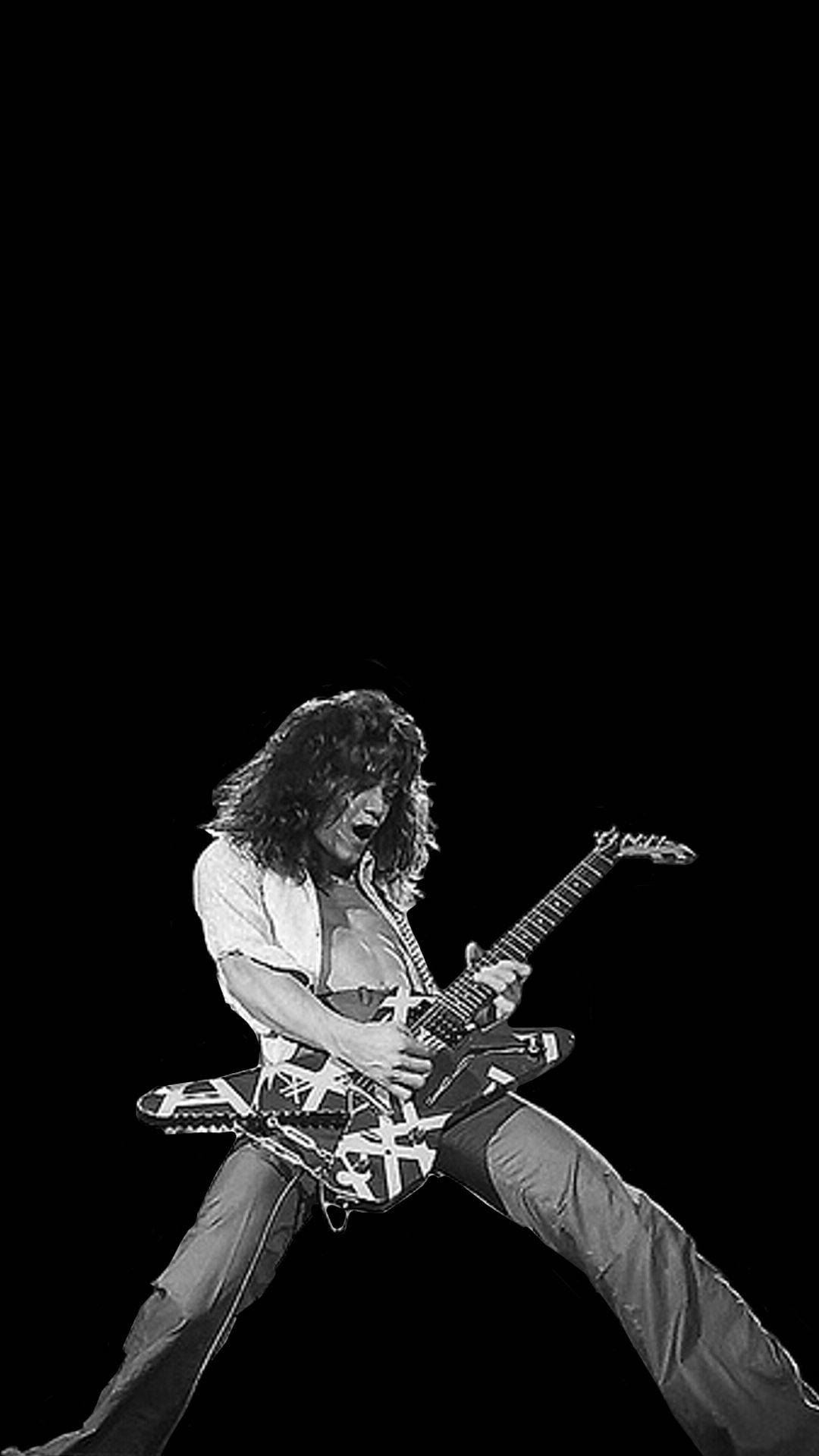 Ritratto D'epoca Di Eddie Van Halen Sfondo