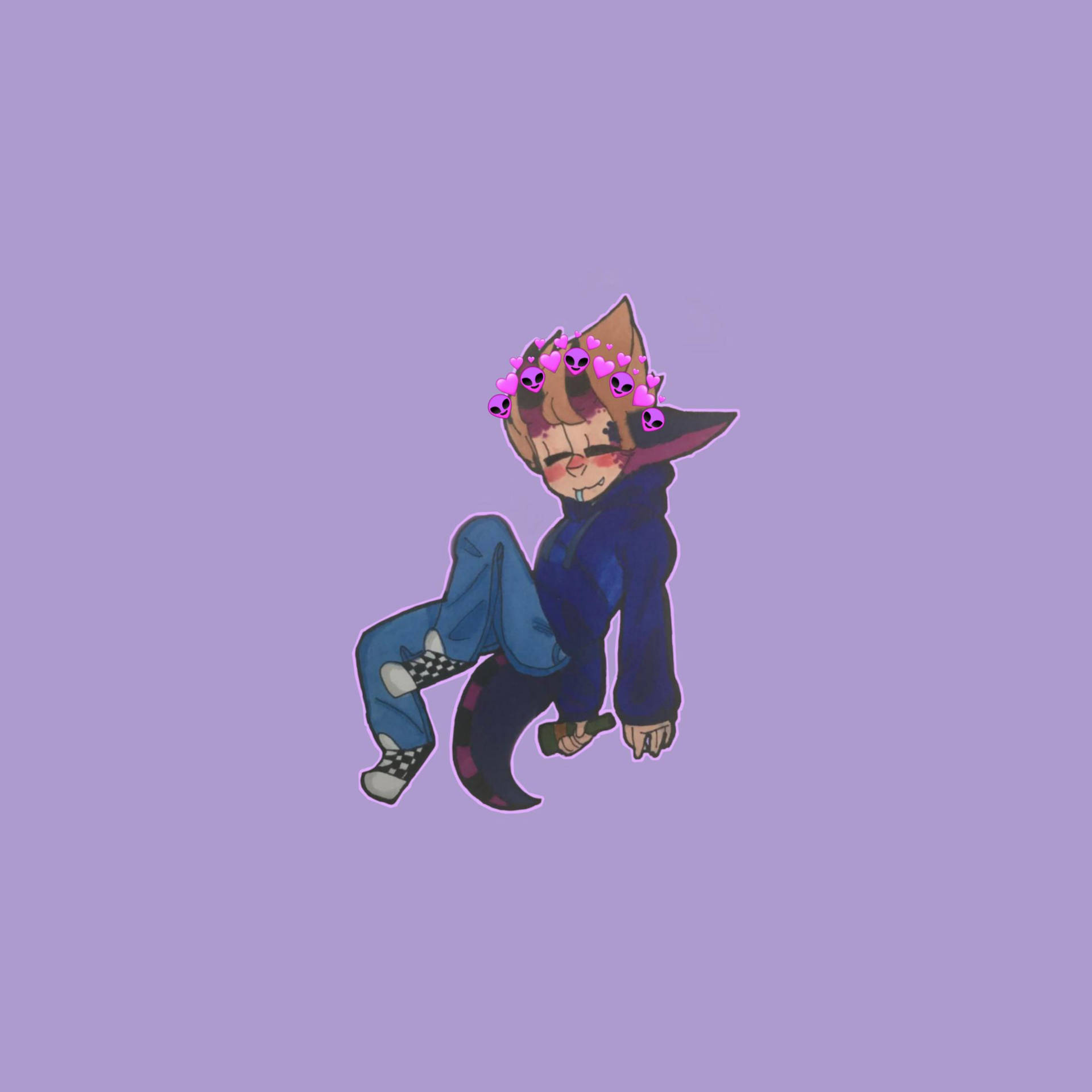 Eddsworld Character In Purple Background Wallpaper