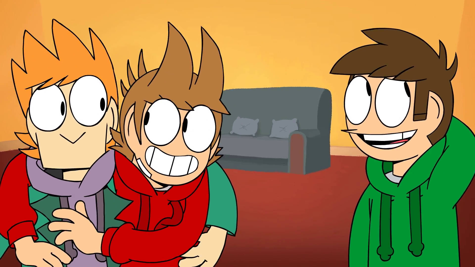 Eddsworld Protagonists Catching Up Wallpaper
