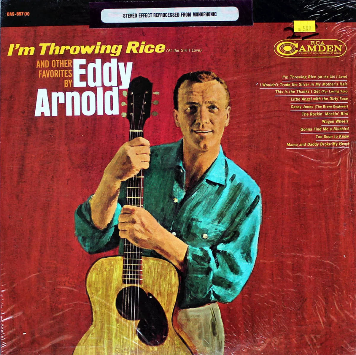 Eddy Arnold Jeg Kaster Rice Vinyl Cover Tapet Wallpaper