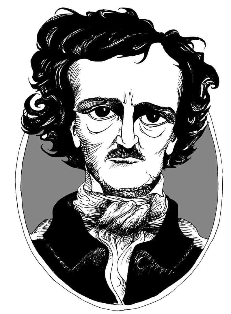 Edgar Allan Poe Portrait Illustration Wallpaper